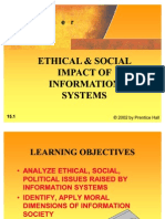 Ethical & Social Ethical & Social Impact of Impact of Information Information Systems Systems