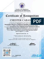 Virtual Inset 3.0 - Certificate of Recognition