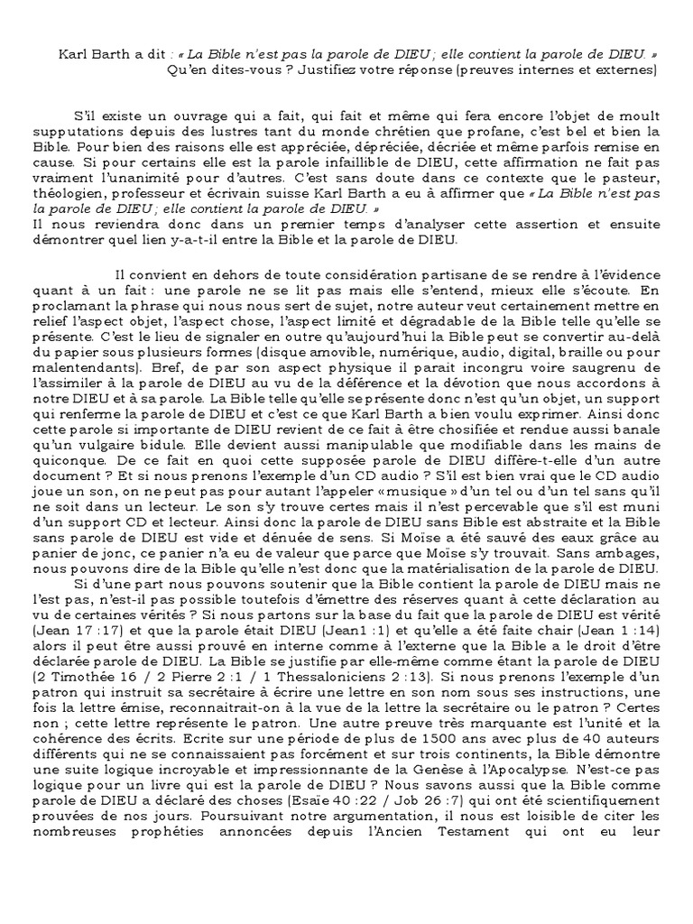 La Bible, Parole de DIEU | PDF | Dieu | Bible
