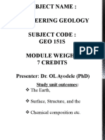 Geo 151S Lesson Note 2 (The Earth)