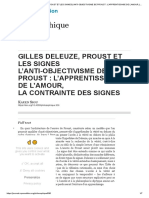 Gilles Deleuze, Proust Et Les Signesl'Anti-objectivisme de Proust - L'apprentissage de L'amour, La Contrainte Des Signes