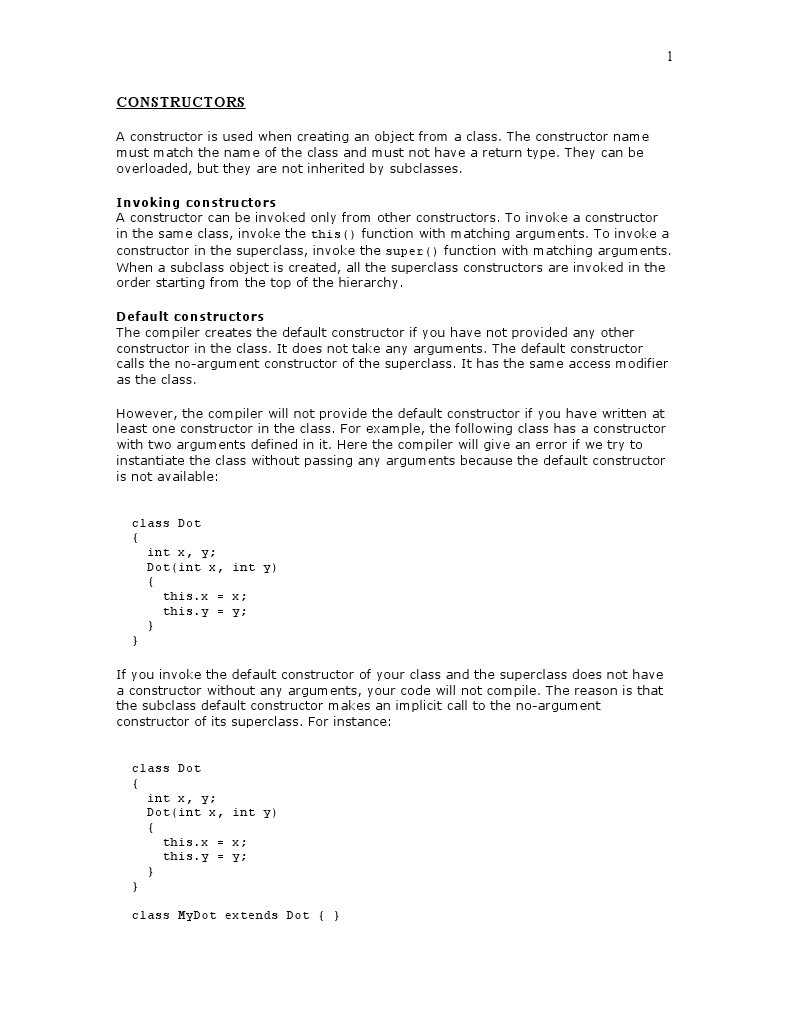 Understanding Java Constructors Explained | PDF | Constructor (Object ...