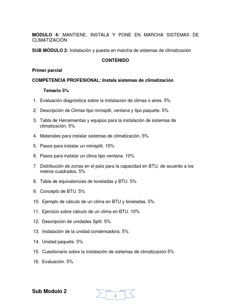 Cuadernillo Modulo 4 Sub Modulo 2 Pdf Aire Acondicionado Presión