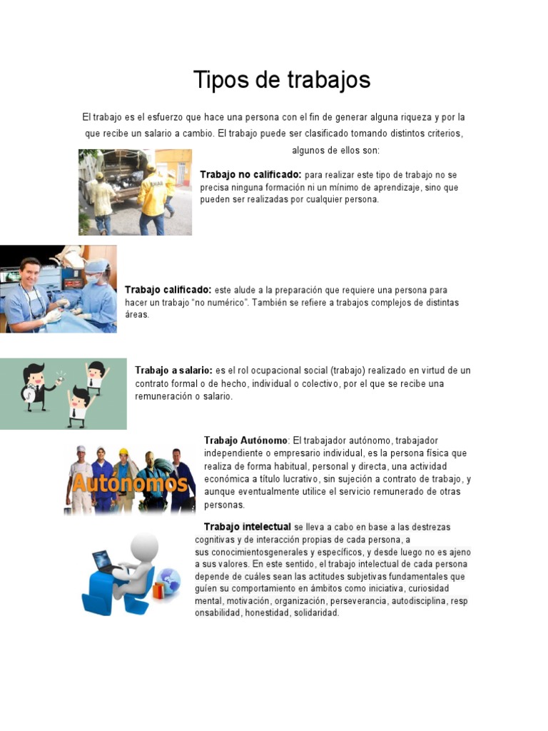 Tipos de Trabajos | PDF