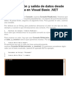 4 - Introducción y Salida de Datos Desde Consola en Visual Basic