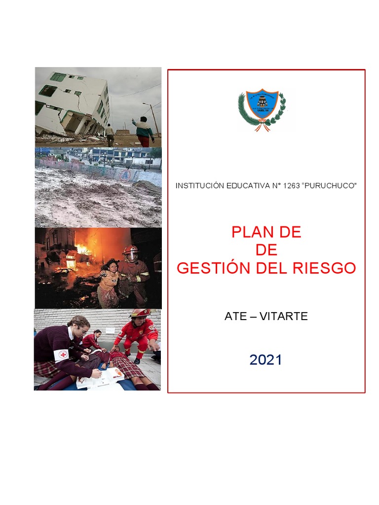 Plan de Gestión de Riesgos Escolar | PDF | Riesgo | Reducción de Desastres