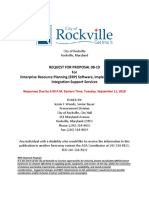 Request For Proposal 08-19 For Enterprise Resource Planning (ERP) Software, Implementation, and Integration Support Services