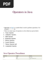 Operators in Java