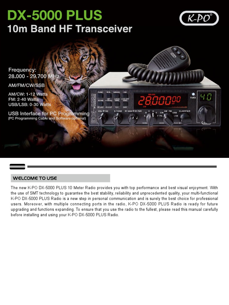 DX 5000 Plus User Manual New PDF Frequency Modulation Radio