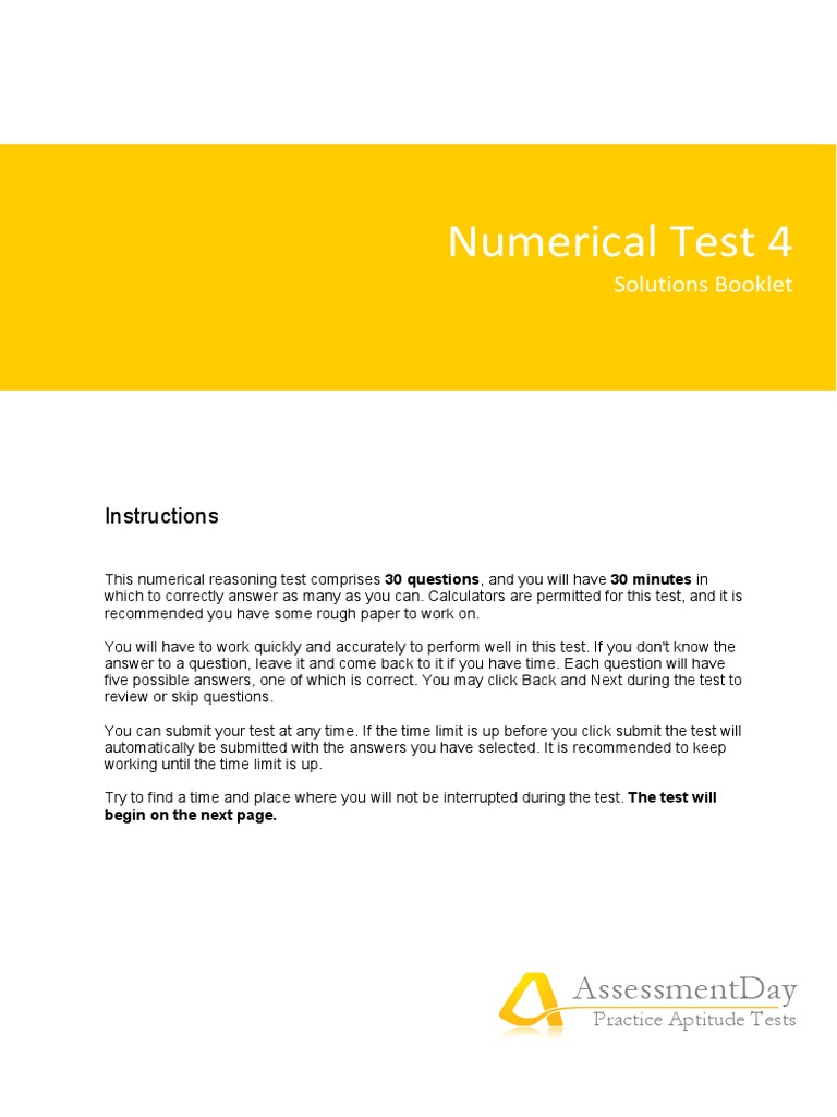 Numerical Test 4: Assessmentday | PDF | Depreciation | Economies