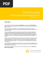 Test Partnership Numerical Reasoning Test 3: Assessmentday