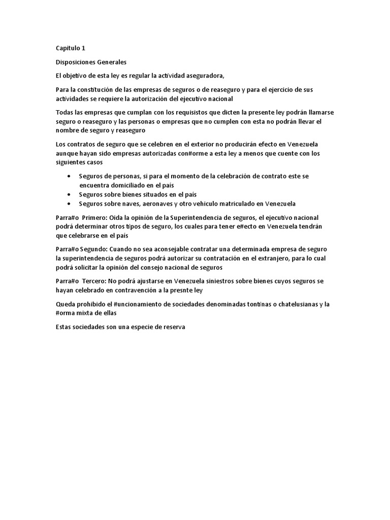Resumen de Ley de Seguro y Reaseguro | PDF | Seguro | Presupuesto