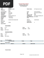 Employee Bio-Data: Punjab National Bank