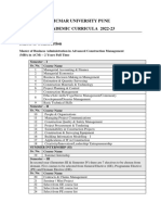 Nicmar University Pune Academic Curricula 2022-23