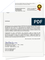 Cópia do Certificado da UFMG sobre Avaliação do Sistema Profiler