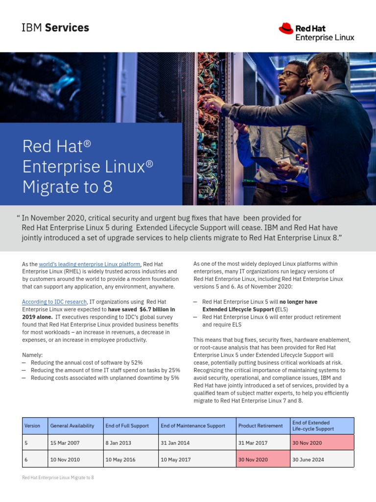 Red Hat Enterprise Linux Migrate To 8 | PDF | Cloud Computing | Linux