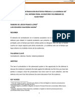 Derecho de Contradicción en Etapas Previas A La Audiencia de Acusación en El Sistema Penal Acusatorio Colombiano Es Nugatorio