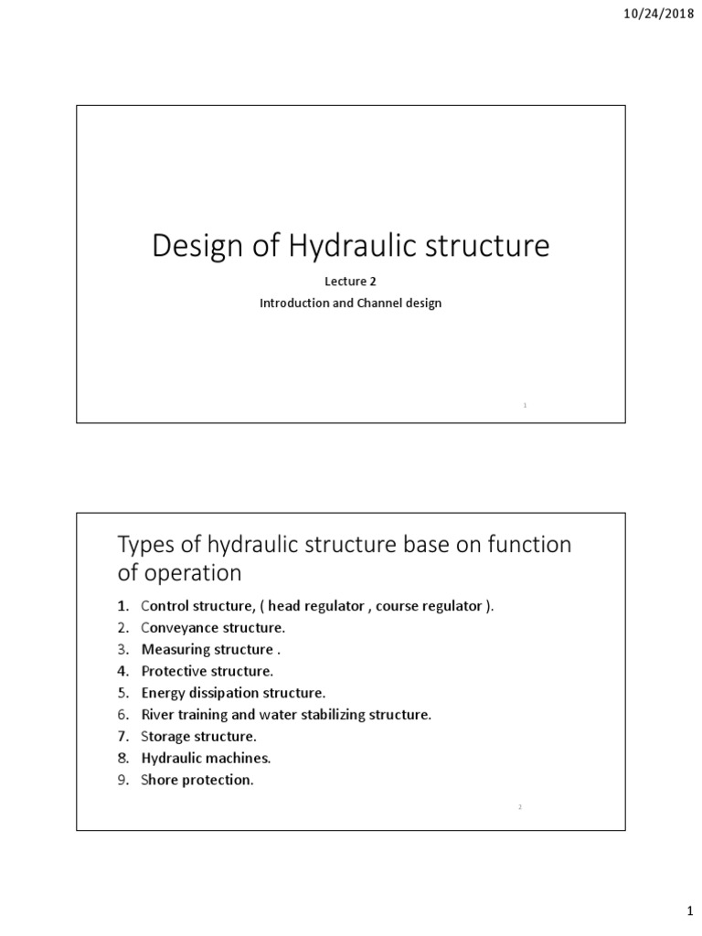 Design of Hydraulic Structure 2 Student PDF Environmental