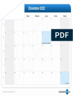 Calendario Diciembre 2022