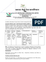 Kolkata Metro Rail Corporation Limited: CIN - U60100WB2008GOI127338