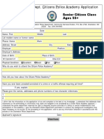 Charleston Police Senior Citizen Academy Application