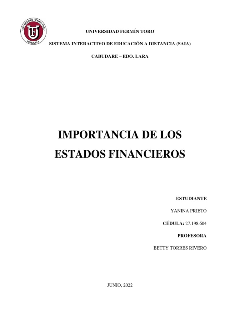 Actividad 01 | PDF | Contabilidad | Estado financiero