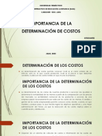 Importancia de Determinación de Costos