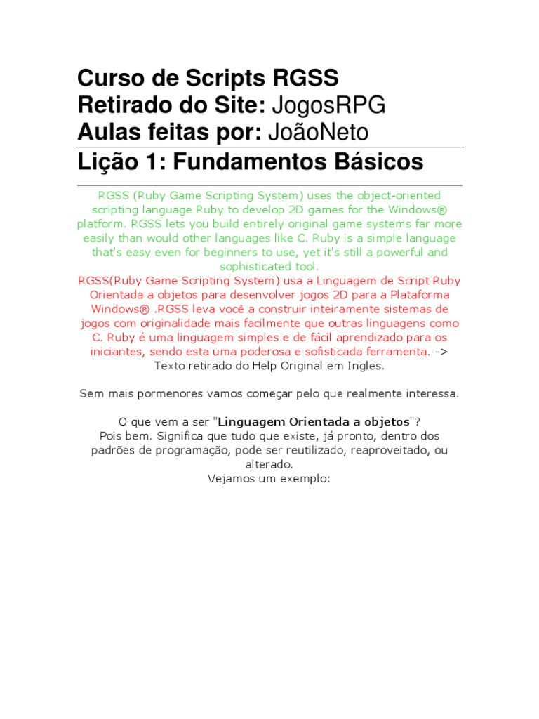 Curso RGSS | PDF