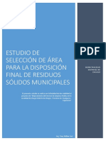 Estudio de Selección de Área para La Disposición Final de Residuos Sólidos Municipales