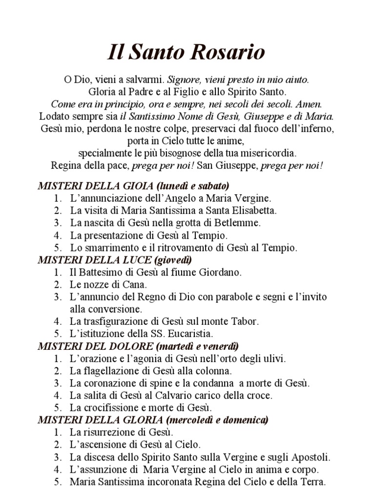 Come Recitare Il S Rosario Stampa 4 1 2 3