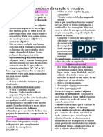 Termos Acessórios Da Oração e Vocativo