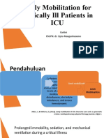 Early Mobilitation For Critically Ill Patients in ICU