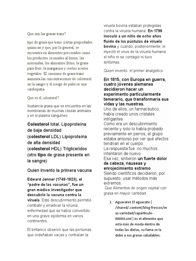 Que Son Las Grasas Trans PDF gordo Ácido Graso Omega 3