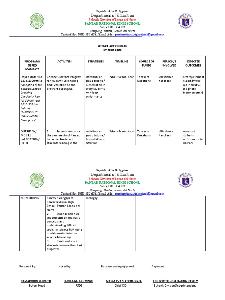 Department Of Education Campong Pantar Lanao Del Norte Pdf