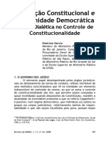 Controle de Constitucionalidade e Legitimidade Democrática