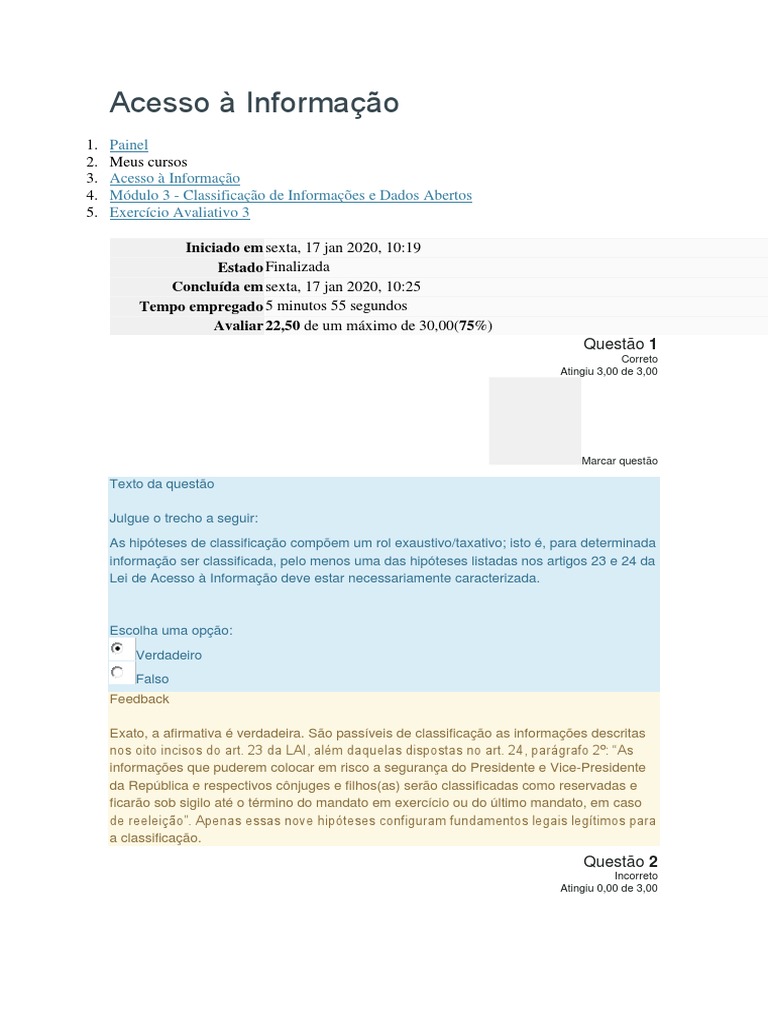 Acesso à Informação E Classificação De Dados Pdf Informação Documento