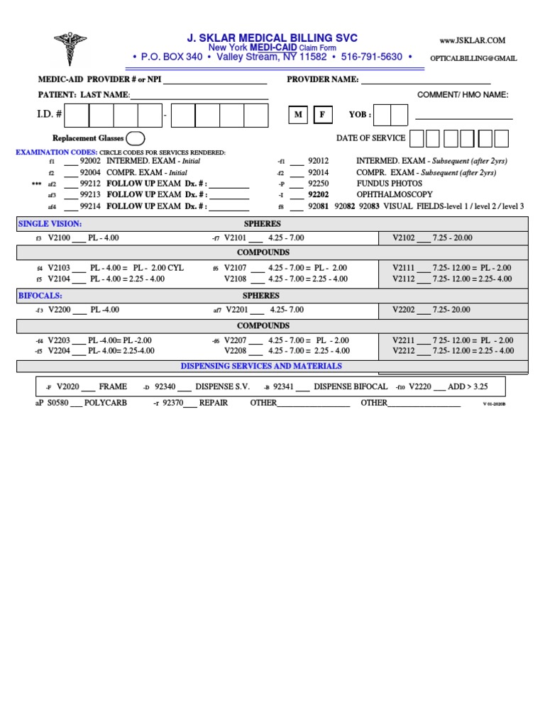 medicaid claim form single claim PDF