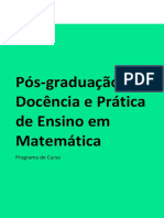 Docência e Prática de Ensino em Matemática