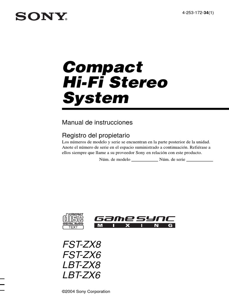 Compact Hi-Fi Stereo System: Fst-Zx8 Fst-Zx6 Lbt-Zx8 Lbt-Zx6 | PDF | CD ...