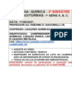 ONÉSIMO - QUÍMICA 1 Série - 3º BIMESTRE 110821