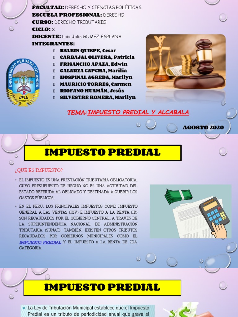 Impuesto Predial: Conceptos y Cálculo | PDF | Impuestos | Gobierno
