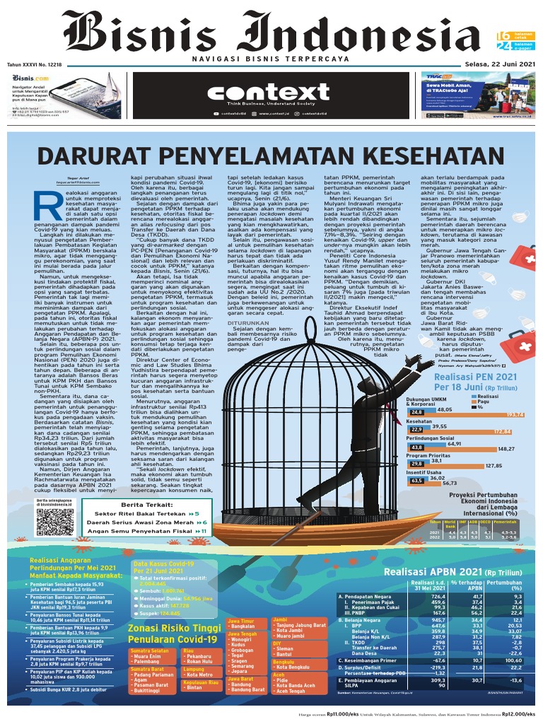 Bisnis Indonesia 22 Juni 2021 | PDF