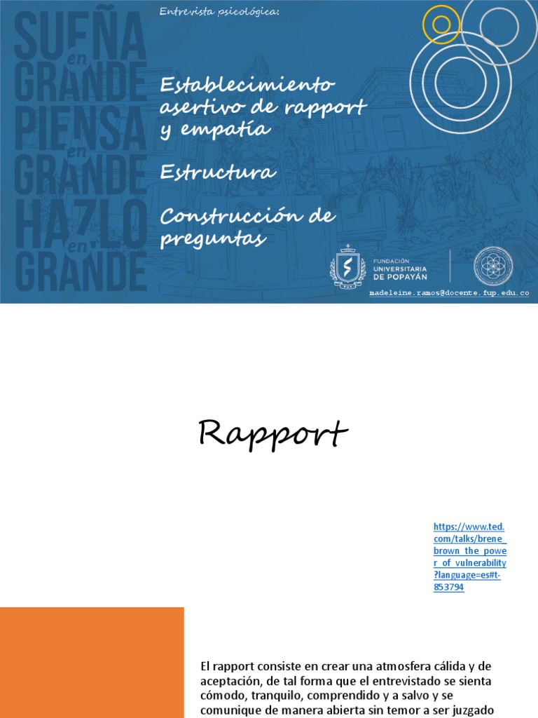 3 Rapport, Estructura, Preguntas | PDF | Empatía | Sicología