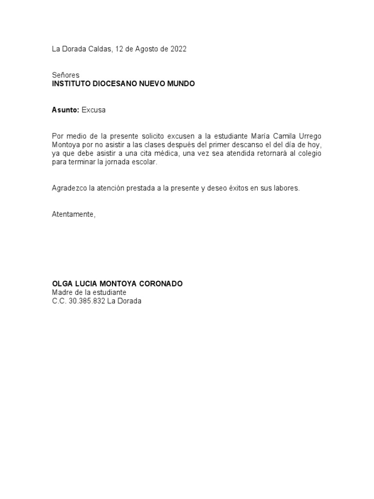 COMO ESCRIBIR UNA CARTA DE EXCUSA PARA LA ESCUELA visual data 2