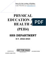 Physical Education and Health 4 (PEH4) : Shs Department