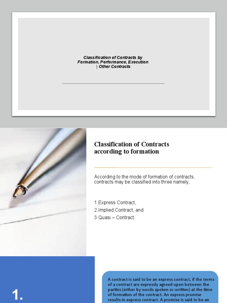Classification of Contracts Explained | PDF | Business Law | Business