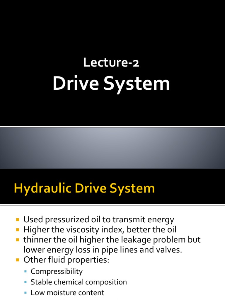 Lecture 2 Hydraulic Drive PDF Pump Gear