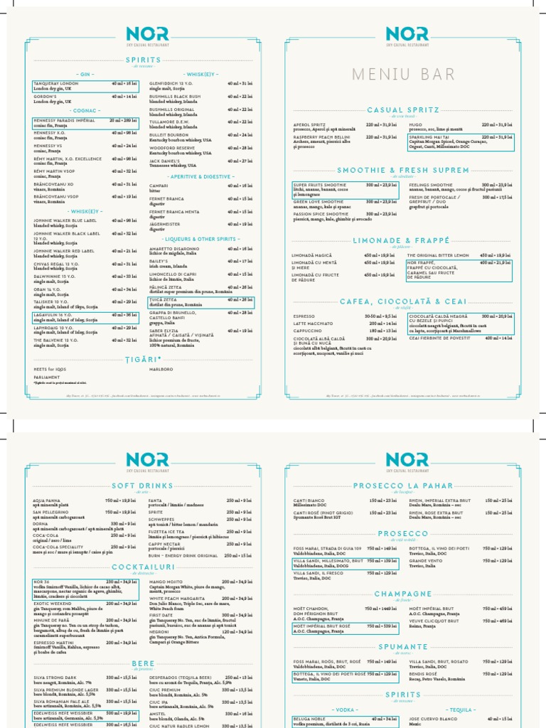 Meniu Bar NOR | PDF