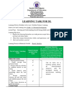 Learning Task For DL: Department of Education