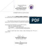 Certification of Enrollment Corpuz Daniella Marie